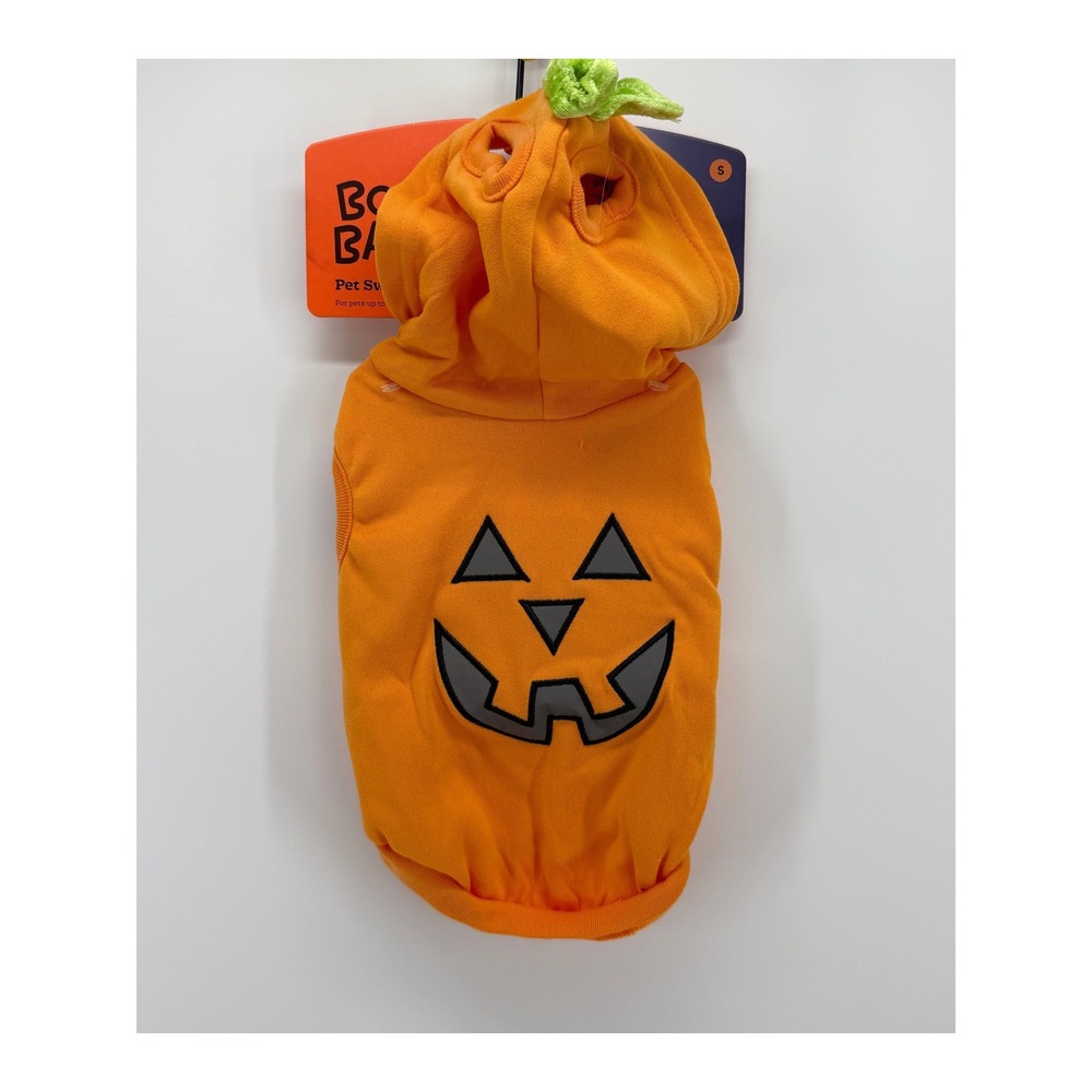 Boots & Barkley Pumpkin Pet Sweatshirt Orange Halloween Hoodie Small NWT